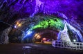 Blue lighting inside Khewra mine Royalty Free Stock Photo