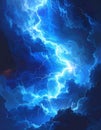 Generated image Blue lightning, abstract electrical background Royalty Free Stock Photo