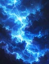 Generated image Blue lightning, abstract electrical background Royalty Free Stock Photo