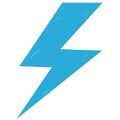 Blue Lightning Bolt Icon With Grunge Texture Keywords: lightning bolt, electricity, power Royalty Free Stock Photo