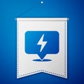 Blue Lightning bolt icon isolated on blue background. Flash icon. Charge flash icon. Thunder bolt. Lighting strike Royalty Free Stock Photo