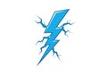 Blue lightning bolt illustration with sharp, angular edges. The design features jagged lines Royalty Free Stock Photo