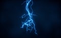 Blue lightning with dark background, 3d rendering Royalty Free Stock Photo