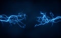 Blue lightning with dark background, 3d rendering Royalty Free Stock Photo