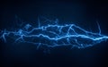 Blue lightning with dark background, 3d rendering Royalty Free Stock Photo