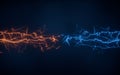 Blue lightning with dark background, 3d rendering Royalty Free Stock Photo