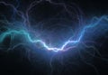 Blue lightning and plasma background, abstract energy and electrical Royalty Free Stock Photo