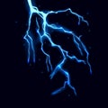 Blue lightning strike bolt silhouettes vector illustration.