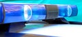 blue lights of the police car sirens Royalty Free Stock Photo