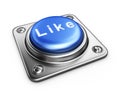 Blue LIKE button. 3D Icon isolated