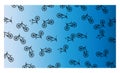 Blue like the sky background with many bicycles - vector illustration