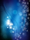 Blue lilac snowflakes background