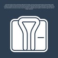 Blue line Bathrobe icon isolated on blue background. Vector Royalty Free Stock Photo