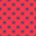 Blue line Binary code icon isolated seamless pattern on red background. Vector Royalty Free Stock Photo