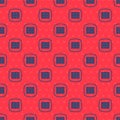 Blue line Binary code icon isolated seamless pattern on red background. Vector Royalty Free Stock Photo