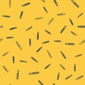 Blue line Chisel tool for wood icon isolated seamless pattern on yellow background. Vector Illustration