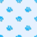 Blue line Cloud download and upload icon isolated seamless pattern on grey background. Vector Illustration Royalty Free Stock Photo