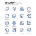 Blue Line Documents Icons Royalty Free Stock Photo