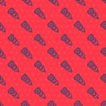 Blue line Electric razor blade for men icon isolated seamless pattern on red background. Electric shaver. Vector Royalty Free Stock Photo