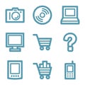 Blue line electronics icons