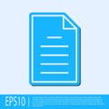 Blue line File document icon isolated on grey background. Checklist icon. Business concept. Vector