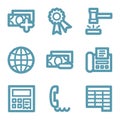 Blue line finance 2 icons Royalty Free Stock Photo