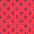 Blue line Fire hydrant icon isolated seamless pattern on red background. Vector Illustration Royalty Free Stock Photo