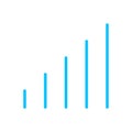 Blue line graph symbol for icon, simple line bar chart, icon signal for data ux ui website or mobile application, signal graph for Royalty Free Stock Photo