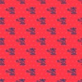 Blue line Helicopter aircraft vehicle icon isolated seamless pattern on red background. Vector Royalty Free Stock Photo