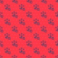 Blue line Juggling ball icon isolated seamless pattern on red background. Vector