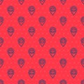 Blue line Location Russia icon isolated seamless pattern on red background. Navigation, pointer, location, map, gps