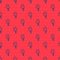 Blue line Lockpicks or lock picks for lock picking icon isolated seamless pattern on red background. Vector