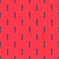 Blue line Marijuana joint, spliff icon isolated seamless pattern on red background. Cigarette with drug, marijuana Royalty Free Stock Photo