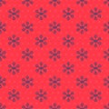 Blue line Network icon isolated seamless pattern on red background. Global network connection. Global technology or Royalty Free Stock Photo