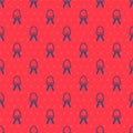 Blue line Office chair icon isolated seamless pattern on red background. Vector Illustration Royalty Free Stock Photo