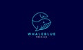 Blue line orca whale logo symbol vector design illustration Royalty Free Stock Photo