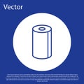 Blue line Paper towel roll icon isolated on blue background. White circle button. Vector Royalty Free Stock Photo