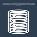 Blue line Server, Data, Web Hosting icon isolated on blue background. Vector Royalty Free Stock Photo