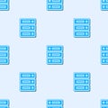 Blue line Server, Data, Web Hosting icon isolated seamless pattern on grey background. Vector Illustration Royalty Free Stock Photo