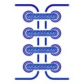 Blue line shoelaces icon, simple style