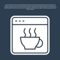 Blue line Software, web developer programming code icon isolated on blue background. Javascript computer script random Royalty Free Stock Photo
