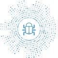 Blue line System bug concept icon isolated on white background. Code bug concept. Bug in the system. Bug searching Royalty Free Stock Photo