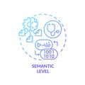 Blue linear gradient icon semantic level concept