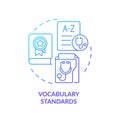 Blue linear gradient icon vocabulary standards concept Royalty Free Stock Photo