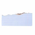 Blue lined paper with side edge tear isolated Royalty Free Stock Photo