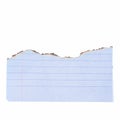 Blue lined paper with torn bottom edge isolated Royalty Free Stock Photo