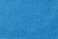 Blue linen fabric of cloth texture background. Detail of textile material close-up Royalty Free Stock Photo