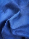 Blue linen fabric texture. Indigo linen fabric pattern, background and texture.