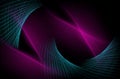 Blue lines with background abstract black dark and pink light the gradient is the Surface with templates Royalty Free Stock Photo