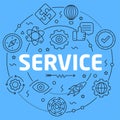 Service Blue Lines Illustration for presentation